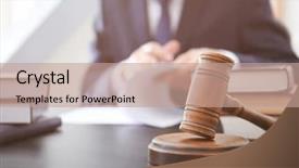  Presentation with legal - Presentation enhanced with legal andsocial justice - gavel on table in lawyer's background and a coral colored foreground
