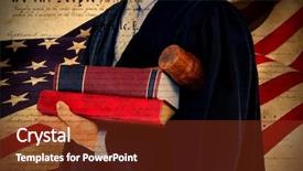  Presentation with declaration independence - Amazing slide deck having justice against declaration of independence backdrop and a tawny brown colored foreground