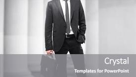  Presentation with justice - PPT layouts having justice concept man with briefcase background and a gray colored foreground