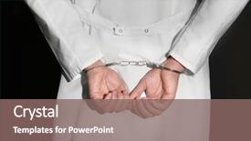  Presentation with doctor black children - PPT theme enhanced with justice health care - male doctor in handcuffs background and a  colored foreground