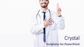  Presentation with hospital - Audience pleasing slide deck consisting of justice health care - young doctor man wearing hospital backdrop and a  colored foreground