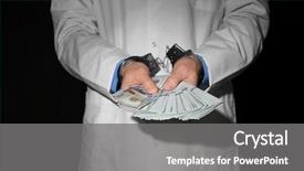  Presentation with bribe - Theme featuring justice hospital - doctor in handcuffs holding bribe background and a  colored foreground