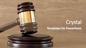  Presentation with judgement - Cool new slide deck with justice judgement - judge gavel on the brown backdrop and a coral colored foreground