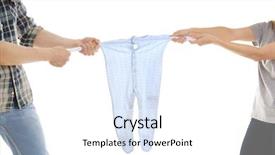  Presentation with children parents - Theme consisting of justice kids - parents dividing children clothes isolated background and a white colored foreground