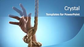  Presentation with rope - Presentation design having justice men - hand being tight by rope background and a teal colored foreground