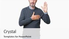  Presentation with for gender and age - Amazing PPT theme having justice men - handsome middle age senior man backdrop and a white colored foreground