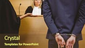  Presentation with criminal justice murder - Cool new presentation design with justice men - judge talking with the criminal backdrop and a tawny brown colored foreground