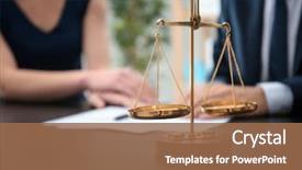  Presentation with justice - Presentation theme having justice on table in law background and a coral colored foreground