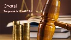  Presentation with justice - Beautiful presentation theme featuring justice-scale-and-gavel backdrop and a tawny brown colored foreground