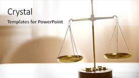  Presentation with legal - Colorful slide deck enhanced with justice scales on table backdrop and a white colored foreground