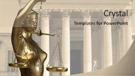  Presentation with lady justice - Presentation theme consisting of justice statue is background and a mint green colored foreground