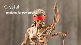  Presentation with justice - PPT theme featuring justitia with blindfold background and a gray colored foreground