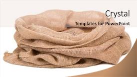  Presentation with empty - PPT layouts with jute - empty burlap sack isolated background and a lemonade colored foreground