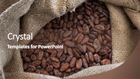  Presentation with cocoa - PPT layouts with jute bag full with cocoa background and a tawny brown colored foreground