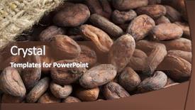  Presentation with cocoa beans - Presentation design consisting of jute bag full with cocoa background and a tawny brown colored foreground