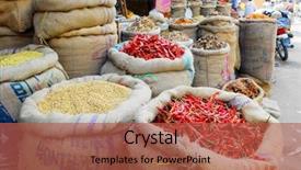  Presentation with chili - PPT theme with jute gunny-bags on india background and a red colored foreground
