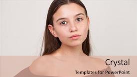  Presentation with teen girl - Slide deck enhanced with juvenile - portrait of a young teen background and a lemonade colored foreground