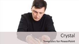  Presentation with juvenile justice - Presentation theme consisting of juvenile justice - man in handcuffs writes something background and a light gray colored foreground