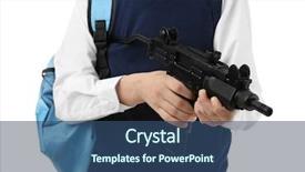  Presentation with ak 47 machine gun - Presentation theme with juvenile justice - schoolboy holding machine gun background and a  colored foreground