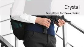  Presentation with ak 47 machine gun - Colorful presentation theme enhanced with juvenile justice - schoolboy with machine gun backdrop and a  colored foreground