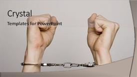  Presentation with juvenile justice - Amazing presentation design having juvenile justice - unrecognizably teenager with handcuffs backdrop and a light gray colored foreground