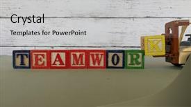  Presentation with forklift - Cool new slide deck with k - forklift carry letter k backdrop and a  colored foreground