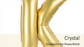  Presentation with balloon - PPT theme enhanced with k - gold balloon font part background and a yellow colored foreground