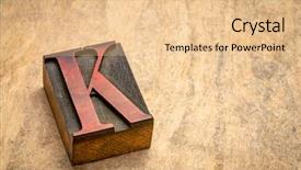  Presentation with vintage letter - Slide set enhanced with k - letter k in vintage letterpress background and a lemonade colored foreground