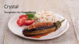  Presentation with turkish - Presentation theme having k - traditional turkish food stuffed aubergine background and a lemonade colored foreground