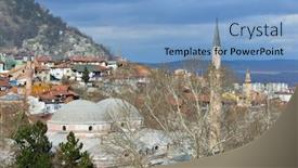  Presentation with cityscape - Beautiful presentation featuring k-tahya-cityscape-in-winter backdrop and a light blue colored foreground