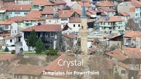  Presentation with cityscape - PPT layouts enhanced with k-tahya-cityscape-in-winter background and a coral colored foreground