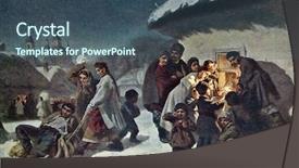  Presentation with st petersburg russia landmarks - PPT theme enhanced with k trutovsky - christmas in russia background and a ocean colored foreground