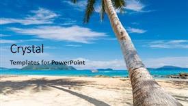  Presentation with phuket flag - PPT theme featuring ka beach in phuket island background and a light blue colored foreground