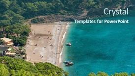  Presentation with mediterranean - Slide set enhanced with kabak-beach-at-mediterranean-sea background and a ocean colored foreground