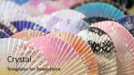  Presentation with kabuki - Presentation design having kabuki - colorful japanese traditional fans shallow background and a coral colored foreground