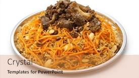 Presentation with national - PPT layouts having kabuli-pulao-luxurious-pilaf-afghan background and a gold colored foreground