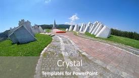  Presentation with fierce - Colorful presentation enhanced with kadinjaca-serbia-august-02-2016 backdrop and a gray colored foreground