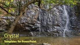  Presentation with tropical rainforest - PPT theme featuring kaeng-nyui-waterfall-in-vang background and a tawny brown colored foreground