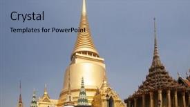  Presentation with thai temple - Colorful PPT theme enhanced with kaeo temple of the emerald backdrop and a  colored foreground