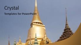  Presentation with thai temple - Audience pleasing presentation design consisting of kaeo temple of the emerald backdrop and a  colored foreground