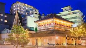  Presentation with onsen - Audience pleasing slide deck consisting of kaga-onsen-japan backdrop and a gold colored foreground
