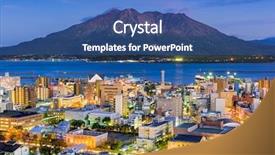  Presentation with volcano - Slide set consisting of kagoshima japan skyline with sakurajima background and a ocean colored foreground