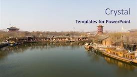  Presentation with china - PPT theme consisting of kaifeng city henan province china background and a sky blue colored foreground