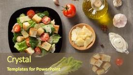 Presentation with food and ingredients toxic - PPT theme enhanced with kaiser - caesar salad and ingredients background and a tawny brown colored foreground