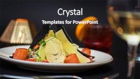  Presentation with salmon dish - Presentation with kaiser - caesar salad with salmon fish background and a dark gray colored foreground