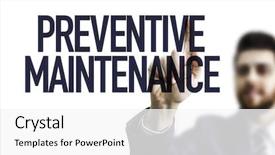  Presentation with maintenance - Theme consisting of kaizen - business man pointing the text background and a white colored foreground