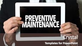  Presentation with maintenance - Beautiful slide deck featuring kaizen - preventive maintenance backdrop and a tawny brown colored foreground