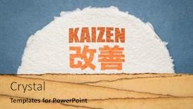  Presentation with continuous improvement - PPT theme with kaizen-japanese-business-philosophy-continuous background and a yellow colored foreground