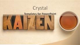  Presentation with wood type design - Slide set consisting of kaizen-japanese-continuous-improvement-design background and a lemonade colored foreground