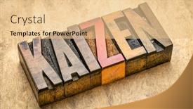  Presentation with continuous - PPT theme consisting of kaizen-japanese-continuous-improvement background and a lemonade colored foreground